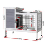 NNEDSZ Rabbit Hutch Chicken Coop Wooden Ferret Cage Habitat House Outdoor Large