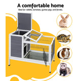 NNEDSZ Rabbit Hutch Chicken Coop Wooden Ferret Cage Habitat House Outdoor Large