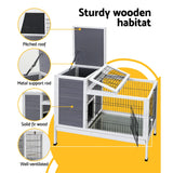 NNEDSZ Rabbit Hutch Chicken Coop Wooden Ferret Cage Habitat House Outdoor Large
