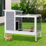 NNEDSZ Rabbit Hutch Chicken Coop Wooden Ferret Cage Habitat House Outdoor Large