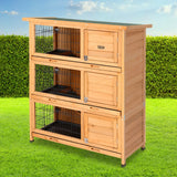 NNEDSZ Rabbit Hutch Hutches Large Metal Run Wooden Cage Waterproof Outdoor Pet House Chicken Coop Guinea Pig Ferret Chinchilla Hamster 91.5cm x 46cm x 116.5cm