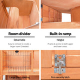 NNEDSZ Rabbit Hutch Hutches Large Metal Run Wooden Cage Chicken Coop Guinea Pig