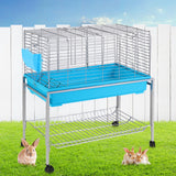 NNEDSZ Rabbit Cage Hutch Cages Indoor Hamster Enclosure Carrier Bunny Blue