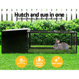 NNEDSZ Rabbit Cage Hutch Cages Indoor Outdoor Hamster Enclosure Pet Metal Carrier 122CM Length