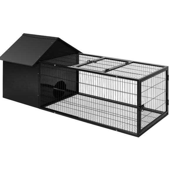 NNEDSZ Rabbit Cage Hutch Cages Indoor Outdoor Hamster Enclosure Pet Metal Carrier 162CM Length