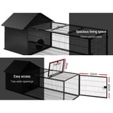 NNEDSZ Rabbit Cage Hutch Cages Indoor Outdoor Hamster Enclosure Pet Metal Carrier 162CM Length