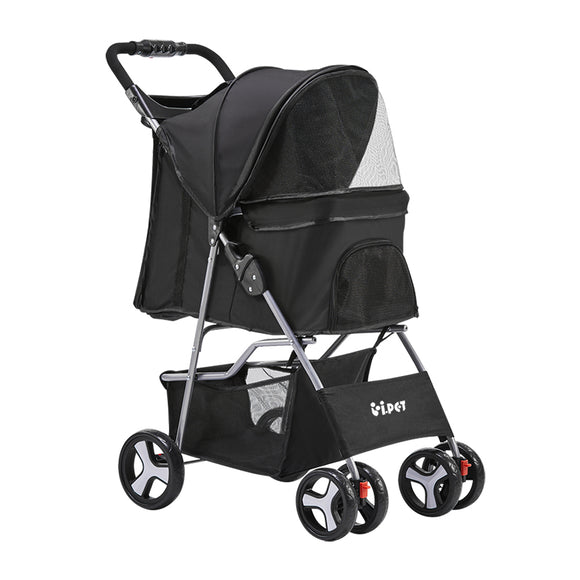 NNEDSZ 4 Wheel Pet Stroller - Black
