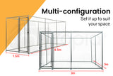 NNEMB 3x3m or 4.5x1.5m Outdoor Chain Wire Dog Enclosure Kennel