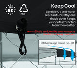 NNEMB 4x4m Outdoor Chain Wire Dog Enclosure Kennel with Black Shade Cover