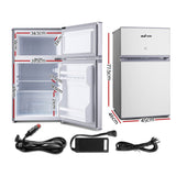 NNEDSZ 65L Portable Fridge Bar Freezer Cooler Upright 12V/24V/240V Caravan Car Silver