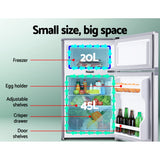 NNEDSZ 65L Portable Fridge Bar Freezer Cooler Upright 12V/24V/240V Caravan Car Silver