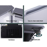 NNEDSZ 65L Portable Fridge Bar Freezer Cooler Upright 12V/24V/240V Caravan Car Silver
