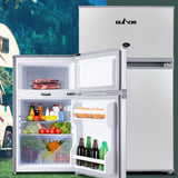 NNEDSZ 65L Portable Fridge Bar Freezer Cooler Upright 12V/24V/240V Caravan Car Silver