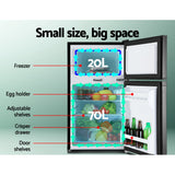 NNEDSZ 90L Portable Fridge Bar Freezer Cooler Upright 12V/24V/240V Caravan Car
