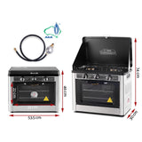 NNEDSZ 3 Burner Portable Oven - Silver & Black