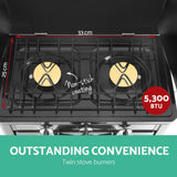 NNEDSZ 3 Burner Portable Oven - Silver & Black