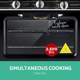 NNEDSZ 3 Burner Portable Oven - Silver & Black