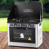 NNEDSZ 3 Burner Portable Oven - Silver & Black