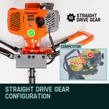 NNEMB Post Hole Digger 62CC Posthole Earth Auger Fence Borer Petrol Drill Bit