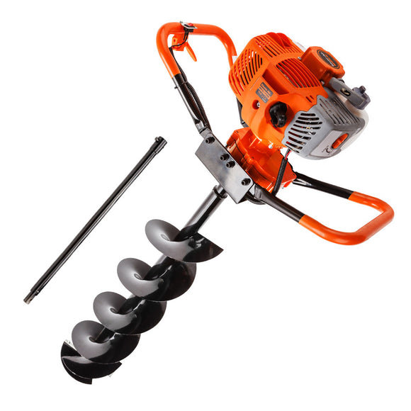 NNEMB Post Hole Digger 62CC Posthole Earth Auger Fence Borer Petrol Drill Bit