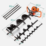 NNEMB Post Hole Digger 75CC Posthole Earth Auger Fence Borer Petrol Drill Bit