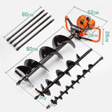 NNEMB Post Hole Digger 88CC Posthole Earth Auger Fence Borer Petrol Drill Bit