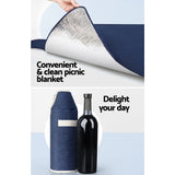 NNEDSZ Picnic Basket Backpack Set Cooler Bag 4 Person Outdoor Liquor Blue