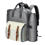 NNEDSZ Picnic Basket Backpack Set Cooler Bag 4 Person Outdoor Insulated Liquor