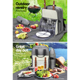 NNEDSZ Picnic Basket Backpack Set Cooler Bag 4 Person Outdoor Insulated Liquor