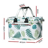 NNEDSZ Picnic Bag Basket Folding Hamper Camping Hiking Insulated White