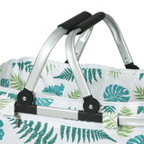 NNEDSZ Picnic Bag Basket Folding Hamper Camping Hiking Insulated White