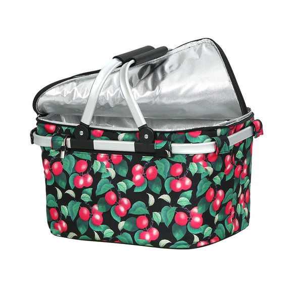 NNEDSZ Folding Picnic Bag Basket Cooler Hamper Camping Hiking Insulated Lunch