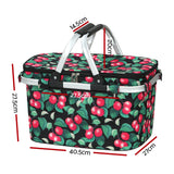 NNEDSZ Folding Picnic Bag Basket Cooler Hamper Camping Hiking Insulated Lunch