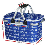 NNEDSZ Large Folding Picnic Bag Basket Hamper Camping Hiking Insulated Lunch Cooler