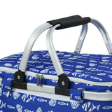 NNEDSZ Large Folding Picnic Bag Basket Hamper Camping Hiking Insulated Lunch Cooler
