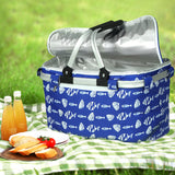 NNEDSZ Large Folding Picnic Bag Basket Hamper Camping Hiking Insulated Lunch Cooler