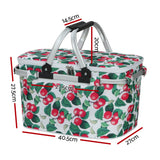 NNEDSZ Picnic Bag Basket Hamper Camping Hiking Insulated Lunch Cooler Folding