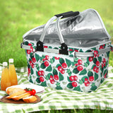 NNEDSZ Picnic Bag Basket Hamper Camping Hiking Insulated Lunch Cooler Folding