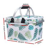 NNEDSZ Folding Picnic Bag Basket Hamper Camping Hiking Insulated Lunch Cooler