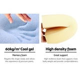 NNEDSZ Bedding 2X Memory Foam Wedge Pillow Neck Back Support with Cover Waterproof White Blue