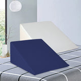 NNEDSZ Bedding 2X Memory Foam Wedge Pillow Neck Back Support with Cover Waterproof White Blue