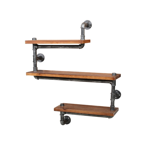 NNEDSZ Display Shelves Rustic Bookshelf Industrial DIY Pipe Shelf Wall Brackets