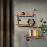 NNEDSZ Display Shelves Rustic Bookshelf Industrial DIY Pipe Shelf Wall Brackets
