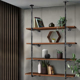NNEDSZ  Wall Shelves Display Bookshelf Industrial DIY Pipe Shelf Rustic Brackets