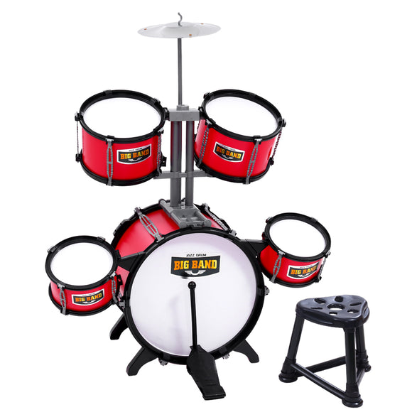NNEDSZ Kids 7 Drum Set Junior Drums Kit Musical Play Toys Childrens Mini Big Band