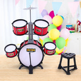 NNEDSZ Kids 7 Drum Set Junior Drums Kit Musical Play Toys Childrens Mini Big Band