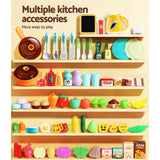NNEDSZ Kids Kitchen Playset Pretend Play Food Sink Cooking Utensils 73pcs