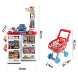 NNEDSZ 24 Piece Kids Super Market Toy Set - Red & White