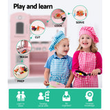 NNEDSZ Kids Kitchen Set Pretend Play Food Sets Childrens Utensils Wooden Toy Pink
