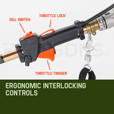 NNEMB 65CC Long Reach Pole Chainsaw Hedge Trimmer Pruner Chain Saw Tree Multi Tool